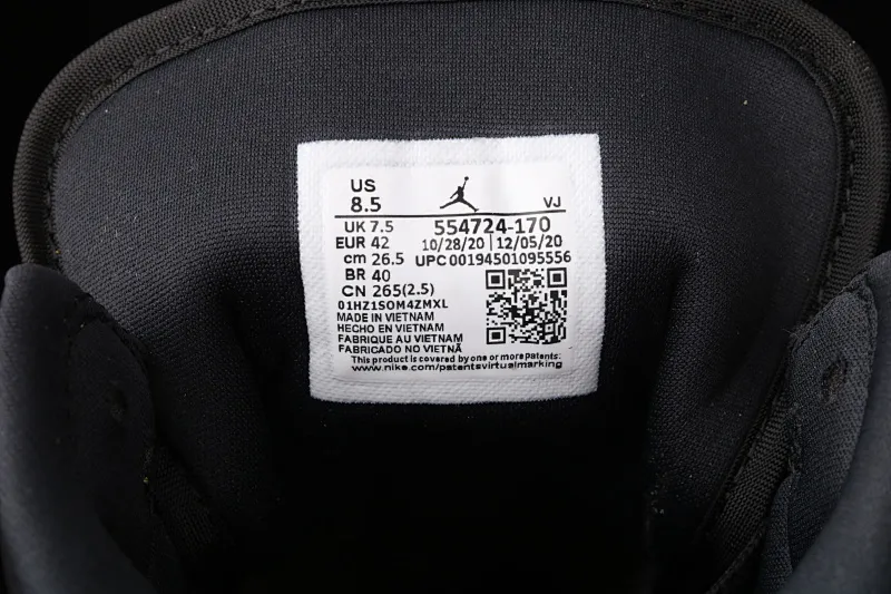 All categories Air Jordan Jordan series basketball shoes Air Jordan 1 Mid G version pure original Air Jordan 1 Mid AJ1 Joe 1 white and yellow Zhongbang basketball shoes 554724-170